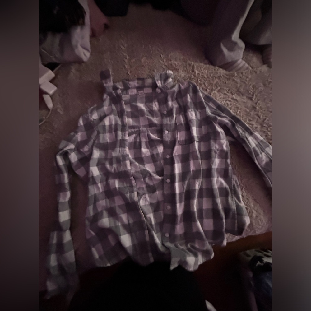 Grey and white flannel